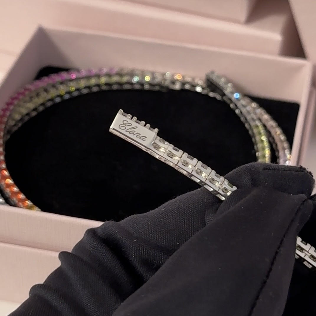 Set di bracciali e collane tennis versione arcobaleno e classica