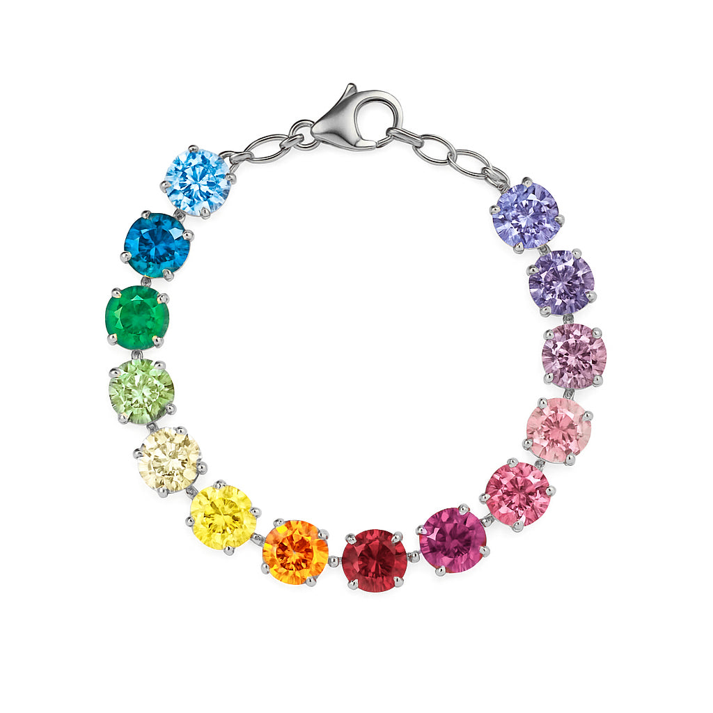 bracciale tennis con swarovski arcobaleno