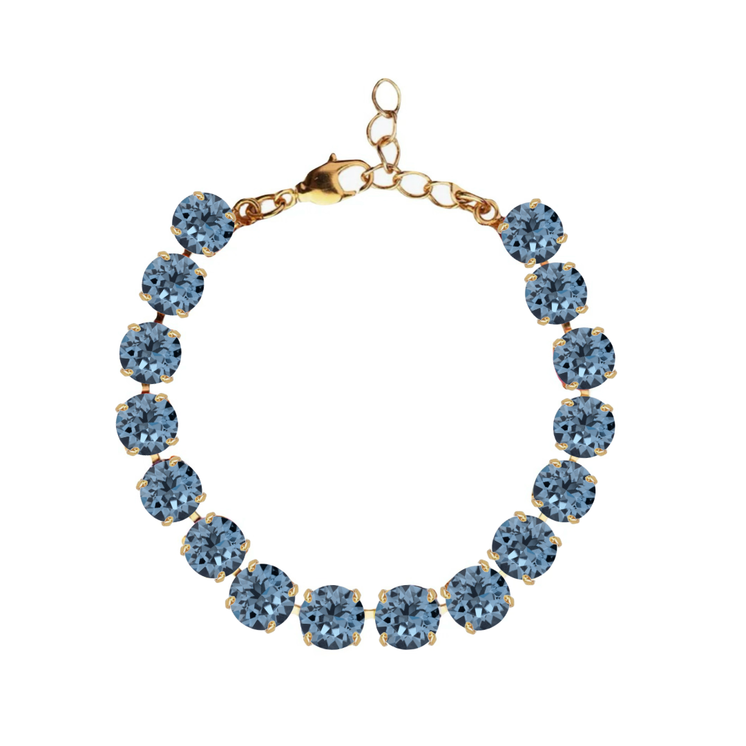 bracciale dalle pietre blu jeans e oro