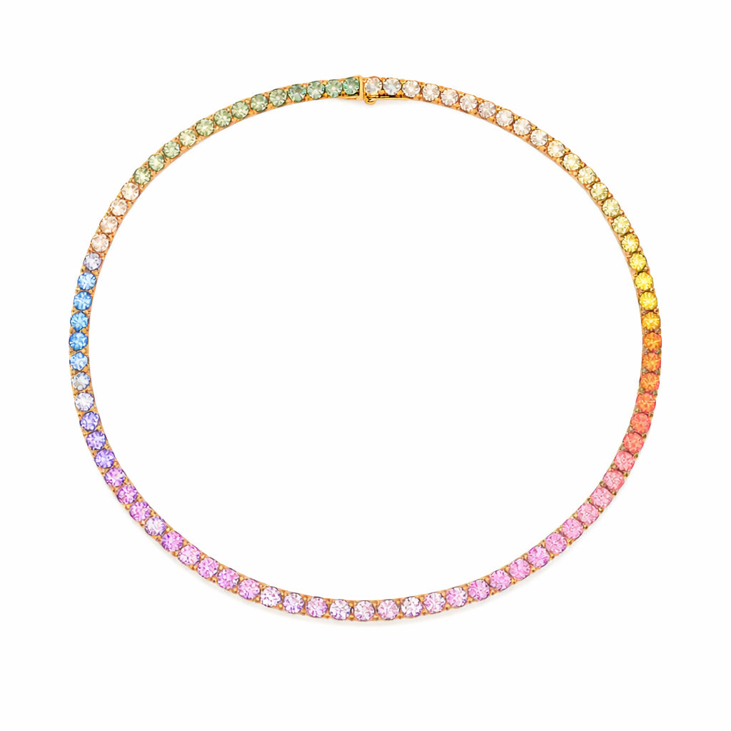 bracciale tennis colorato con zirconi