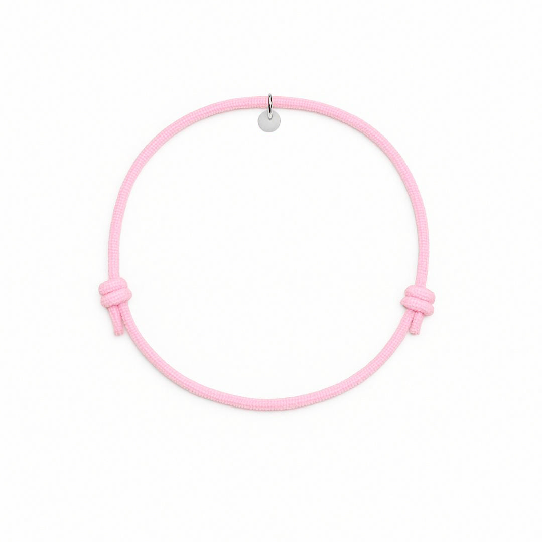bracciale in cordino di cotone colore rosa