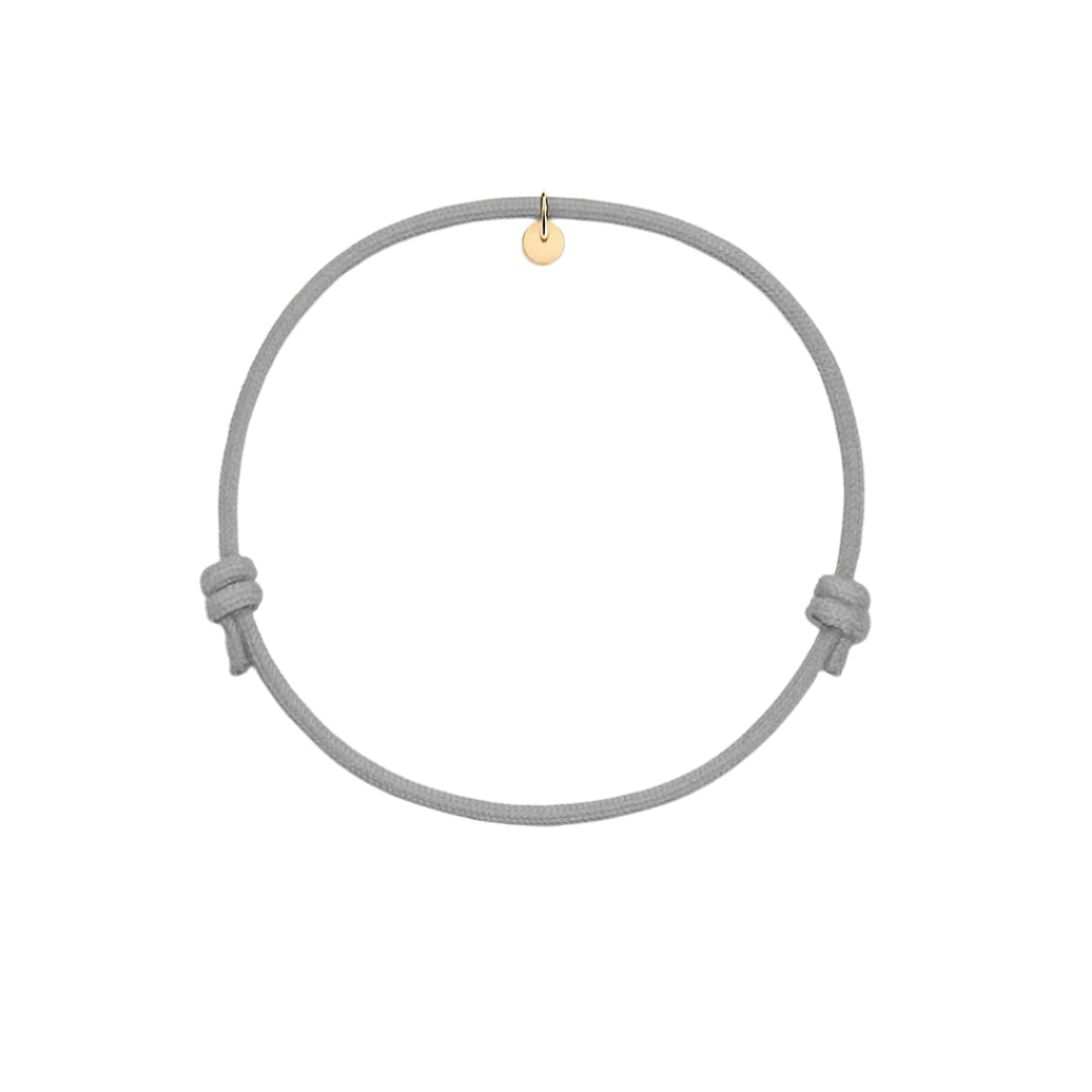 bracciale corda intrecciata grigio personalizzabile con ciondolo