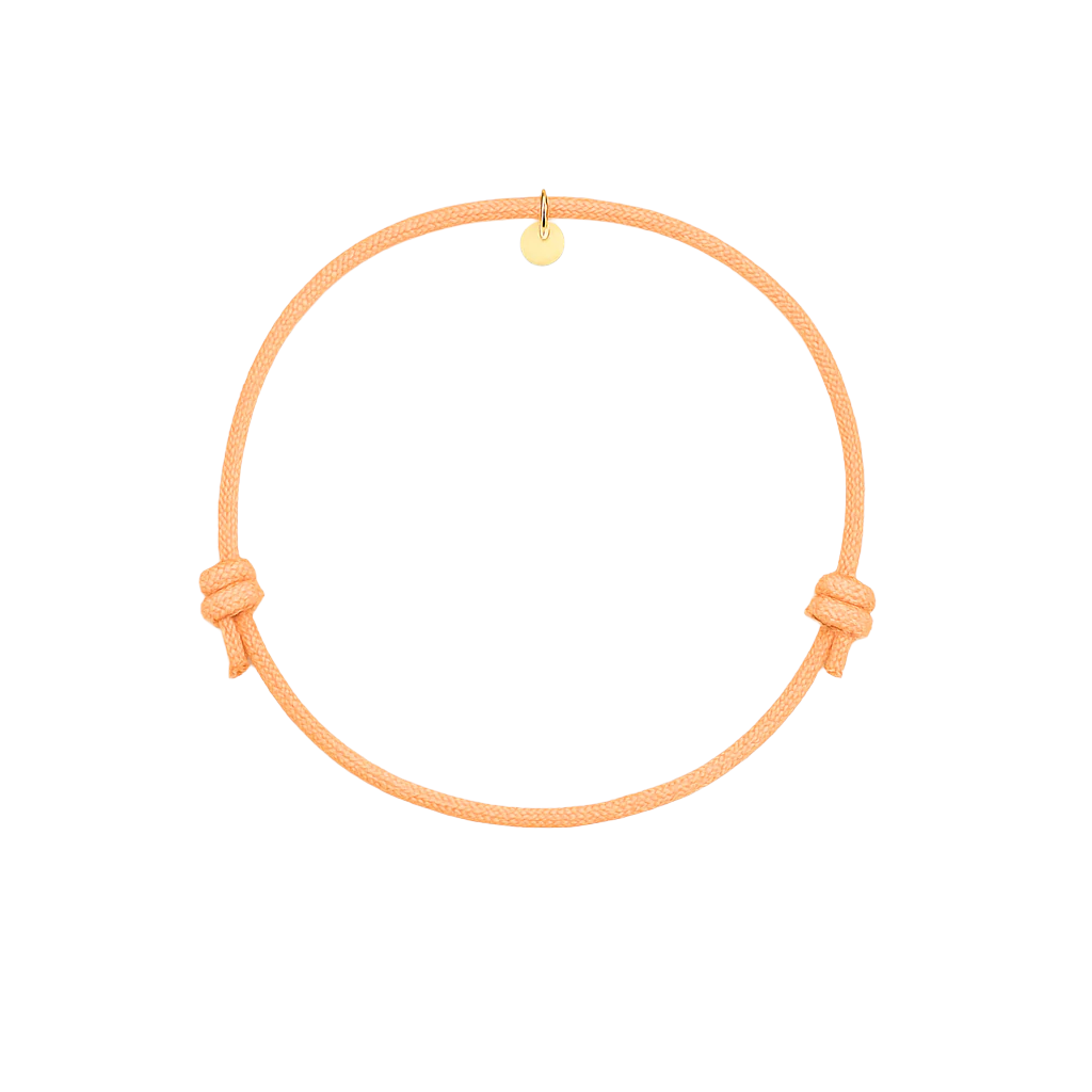 bracciale corda arancione personalizzabile con aggiunta charms