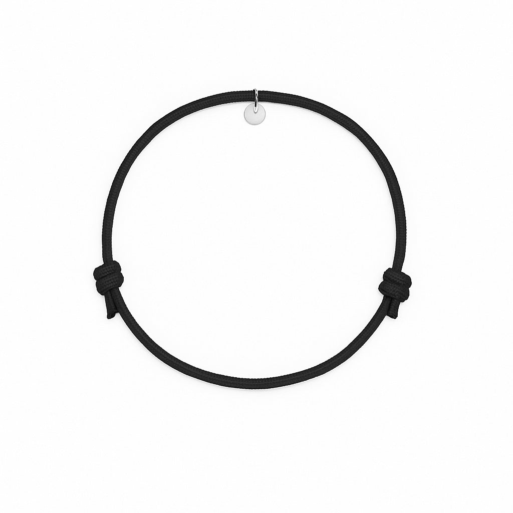 bracciale in cordino di cotone nero