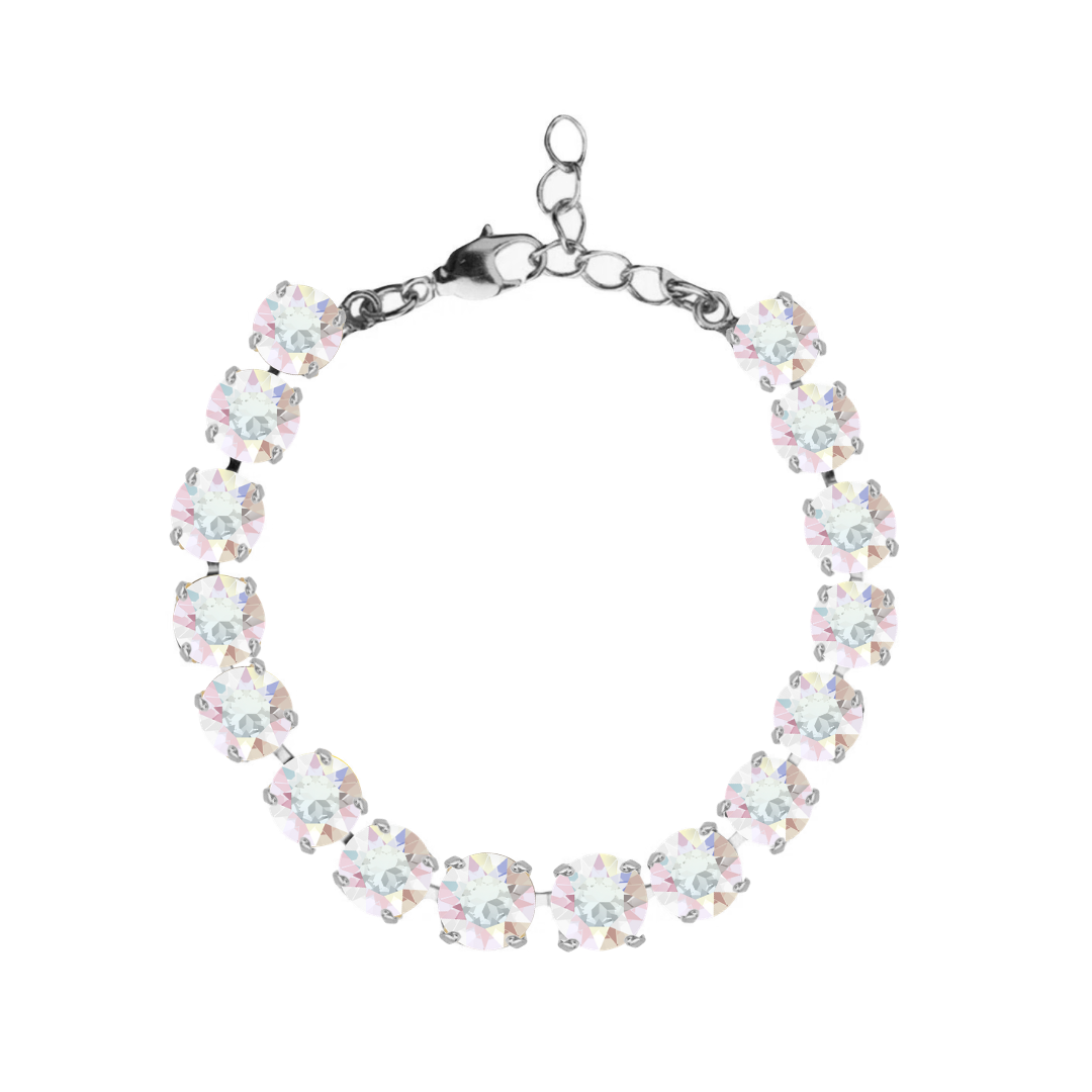 bracciale con cristalli in argento da varie sfumature