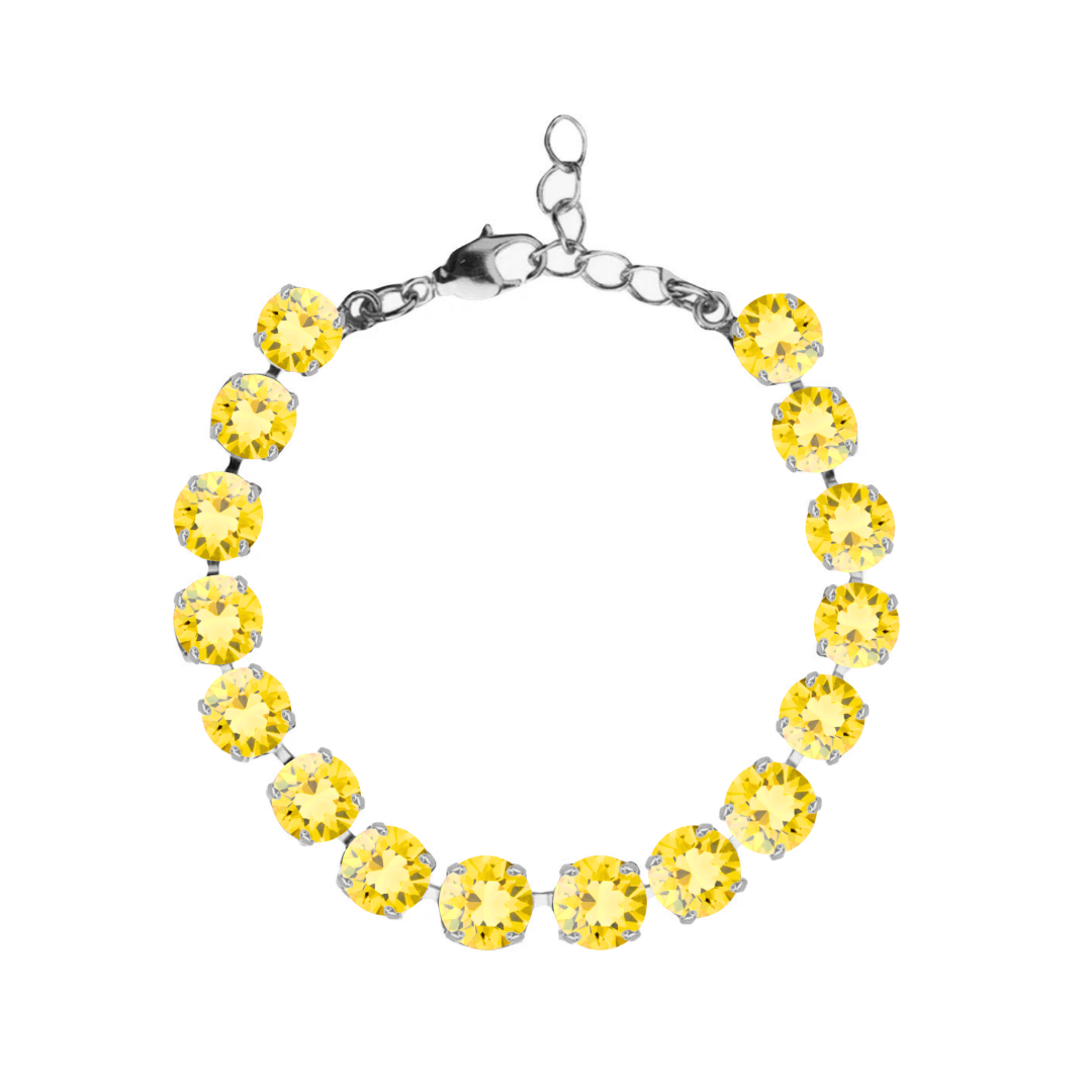 bracciale con cristalli gialli e rifiniture argento