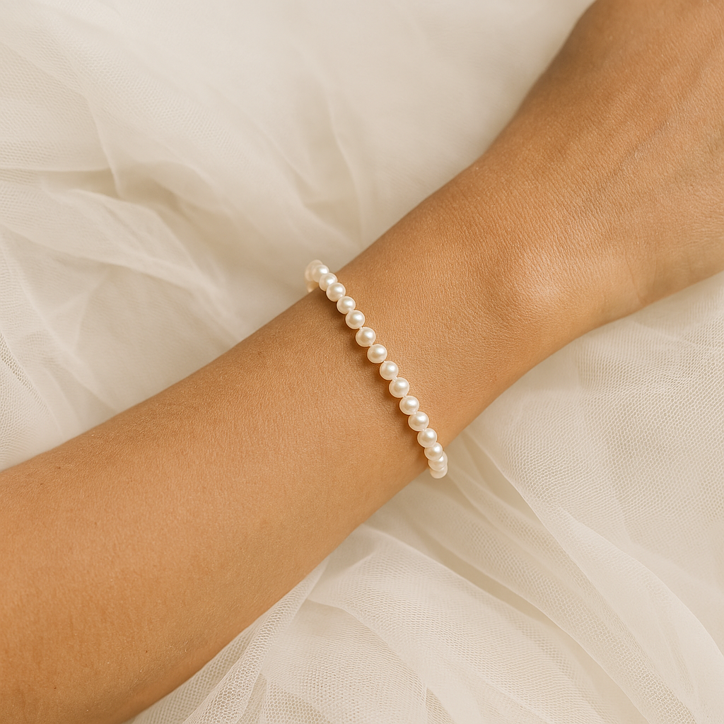 bracciale perle bianche da sposa