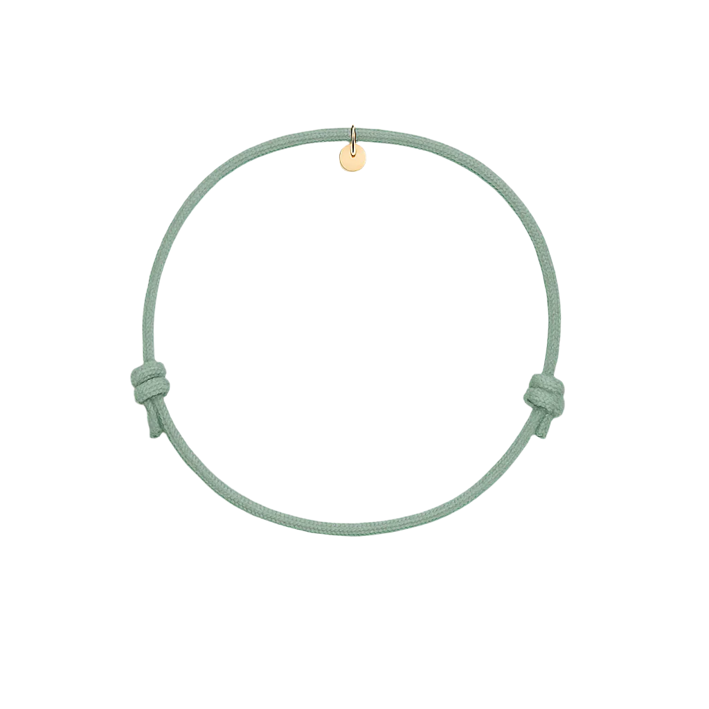 bracciale con cordino personalizzabile color verde salvia