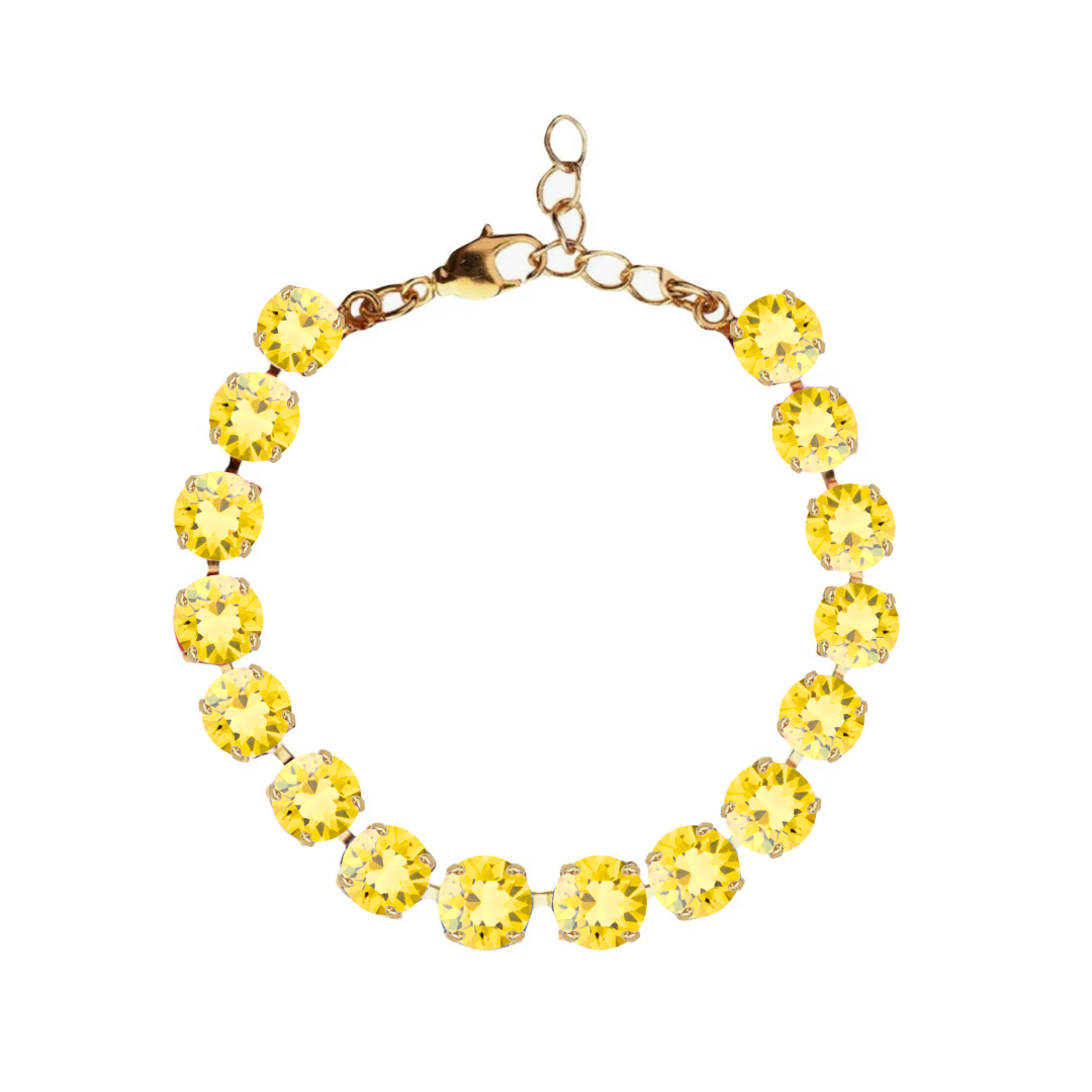 bracciale primavera in cristallo giallo e rifiniture oro