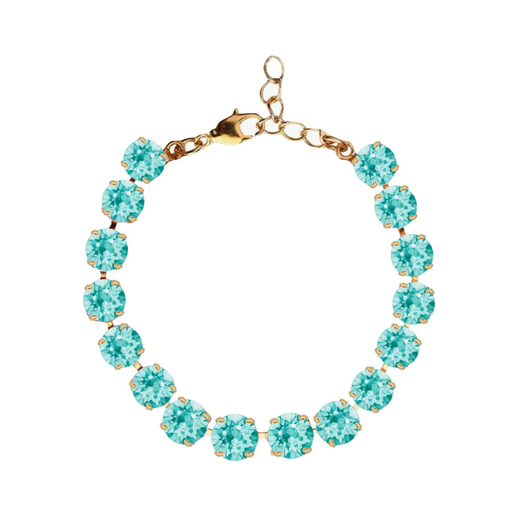 bracciale primavera monocolore turchese con dettagli oro