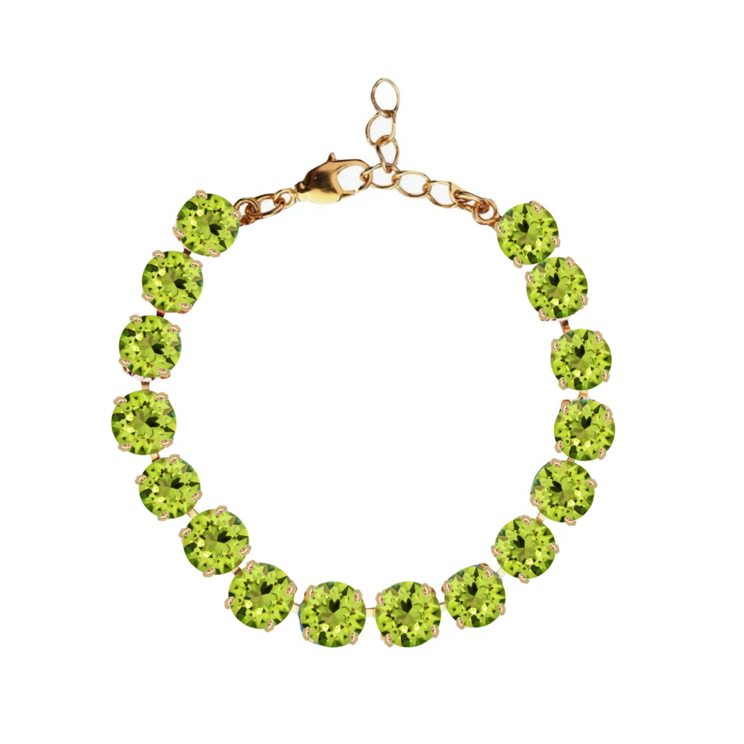 bracciale primavera verde acido e rifiniture oro