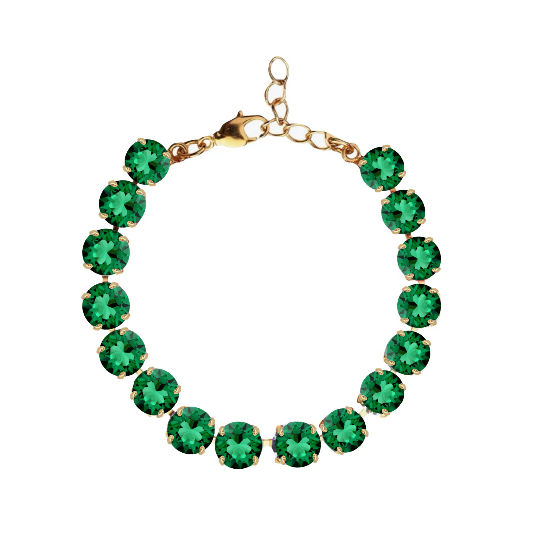 bracciale primavera verde scuro smeraldo e oro