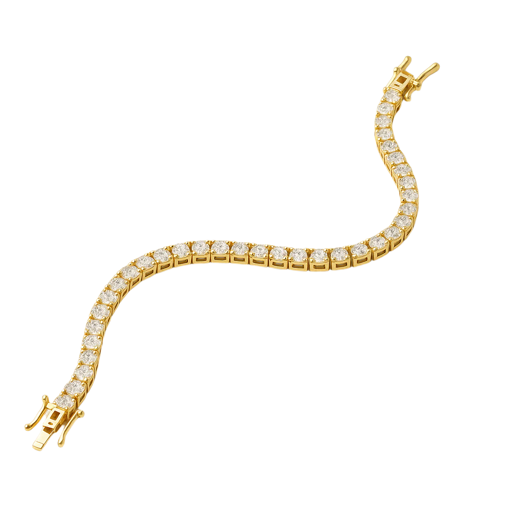 bracciale tennis dorato in argento 925 e zirconi con plating oro 18k