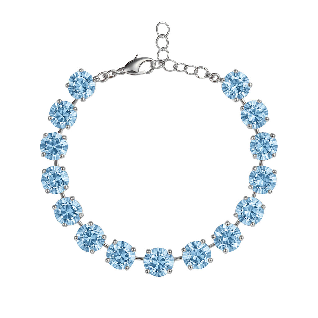 Bracciale tennis in argento con cristalli turchese