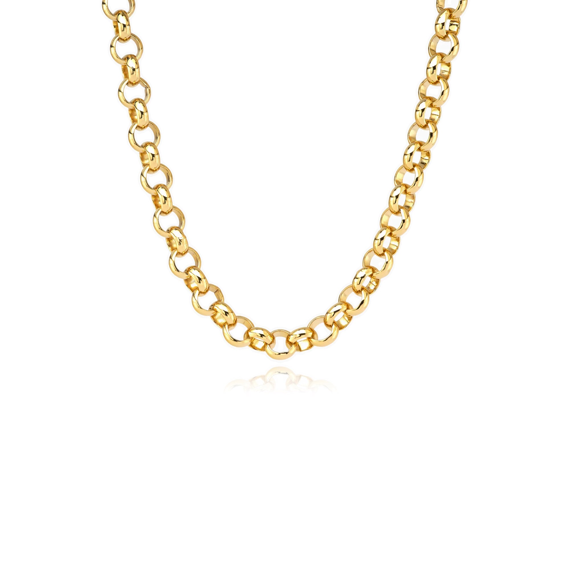 collana con catena grande dorata personalizzabile