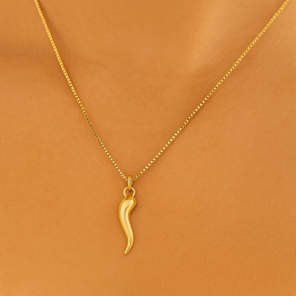catenina dorata con cornetto oro