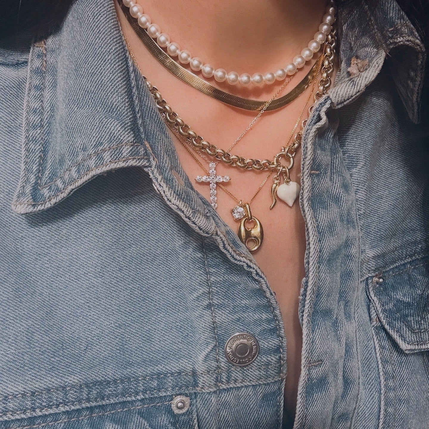 set di catenine argento 925 gold plated