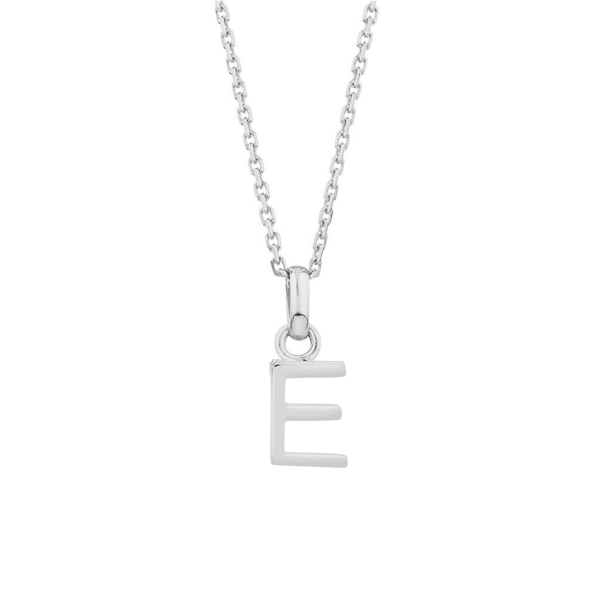 catenina con ciondolo iniziale lettera E in argento 925