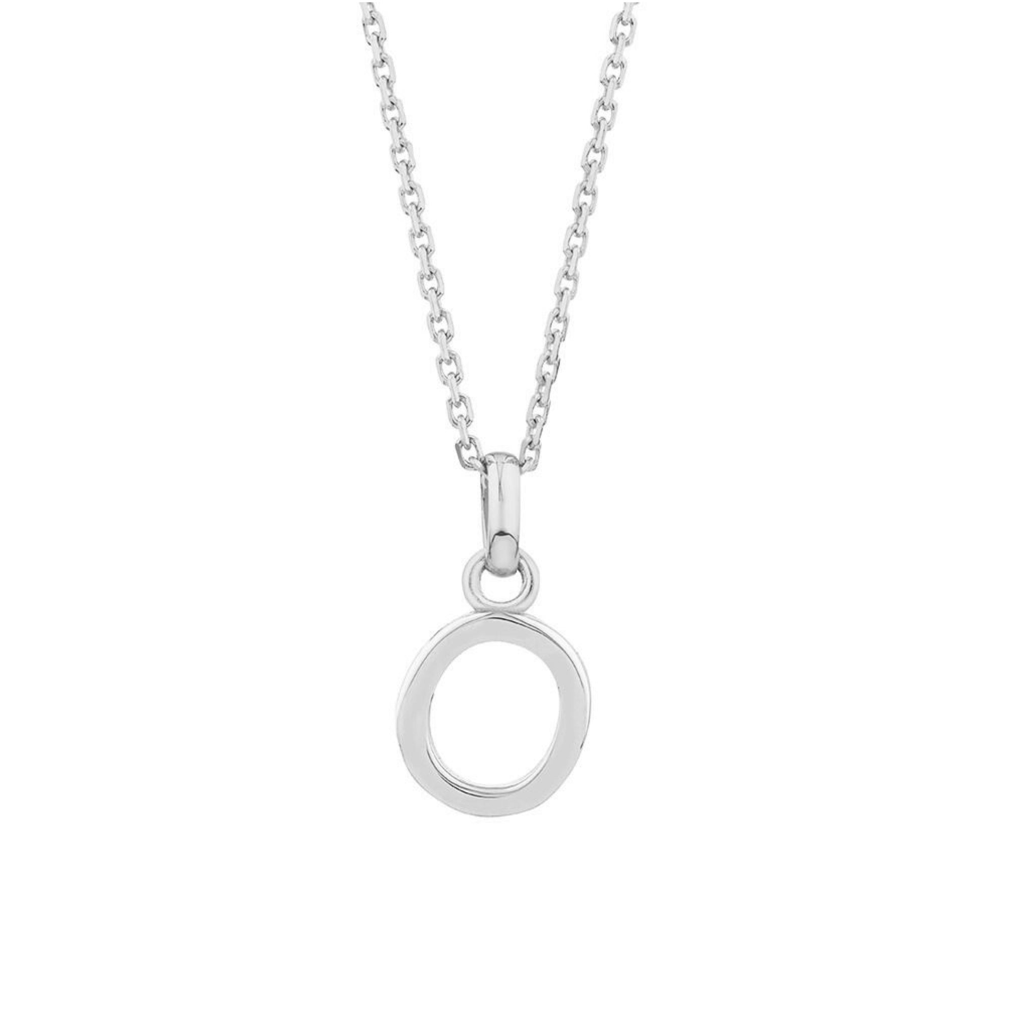 catenina con ciondolo iniziale lettera O in argento 925