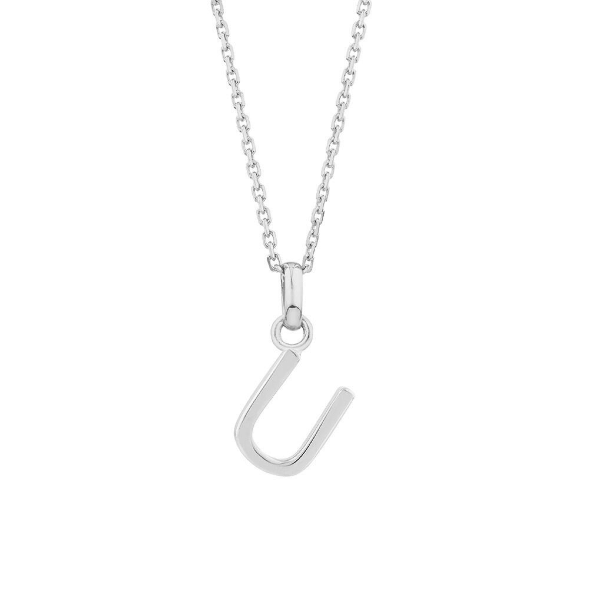catenina con ciondolo iniziale lettera U in argento 925