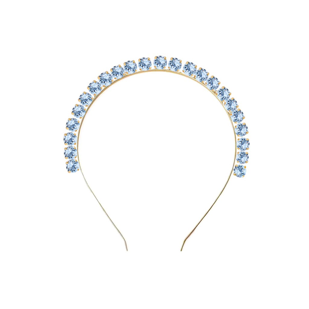 cerchietto con swarovski blu sostenibili