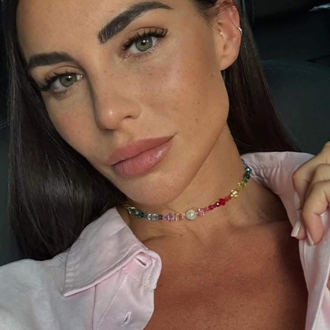 choker perline colorate indossato swarovski ispirato gli anni 90