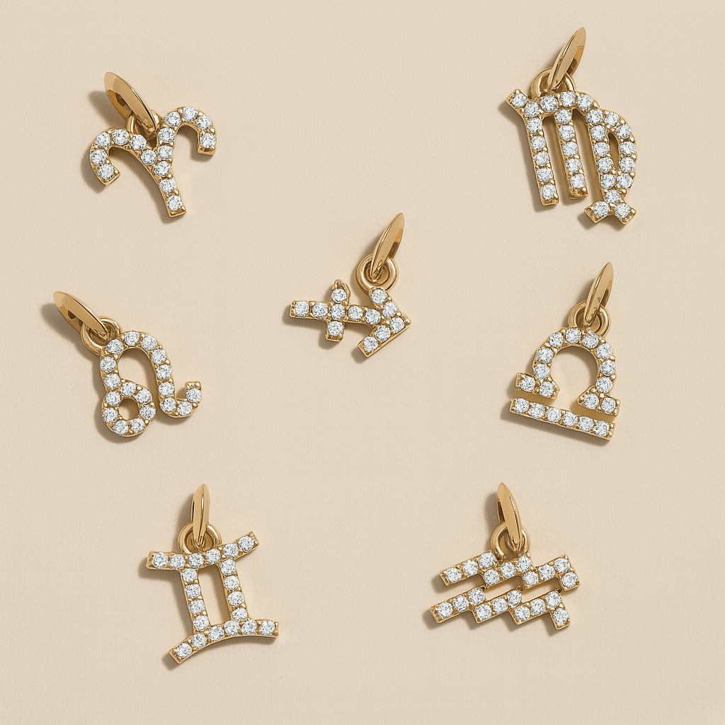 ciondolo oro segno zodiacale diamanti in argento 925