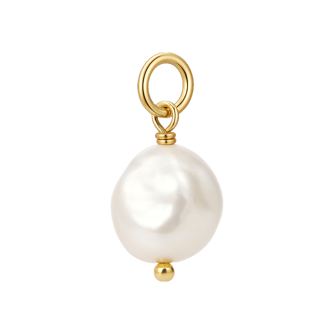 ciondolo perla barocca con montatura dorata in argento 925