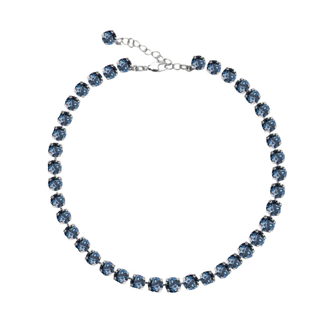 Blue tennis necklace