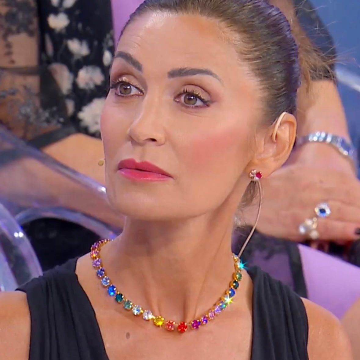 Collana tennis con cristalli colorati