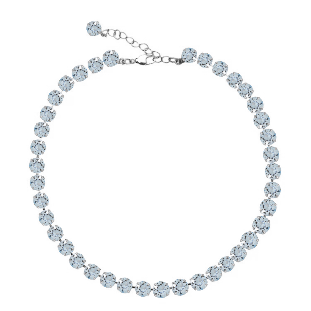 collana armocromia estate con cristalli color ghiaccio e rifiniture argento