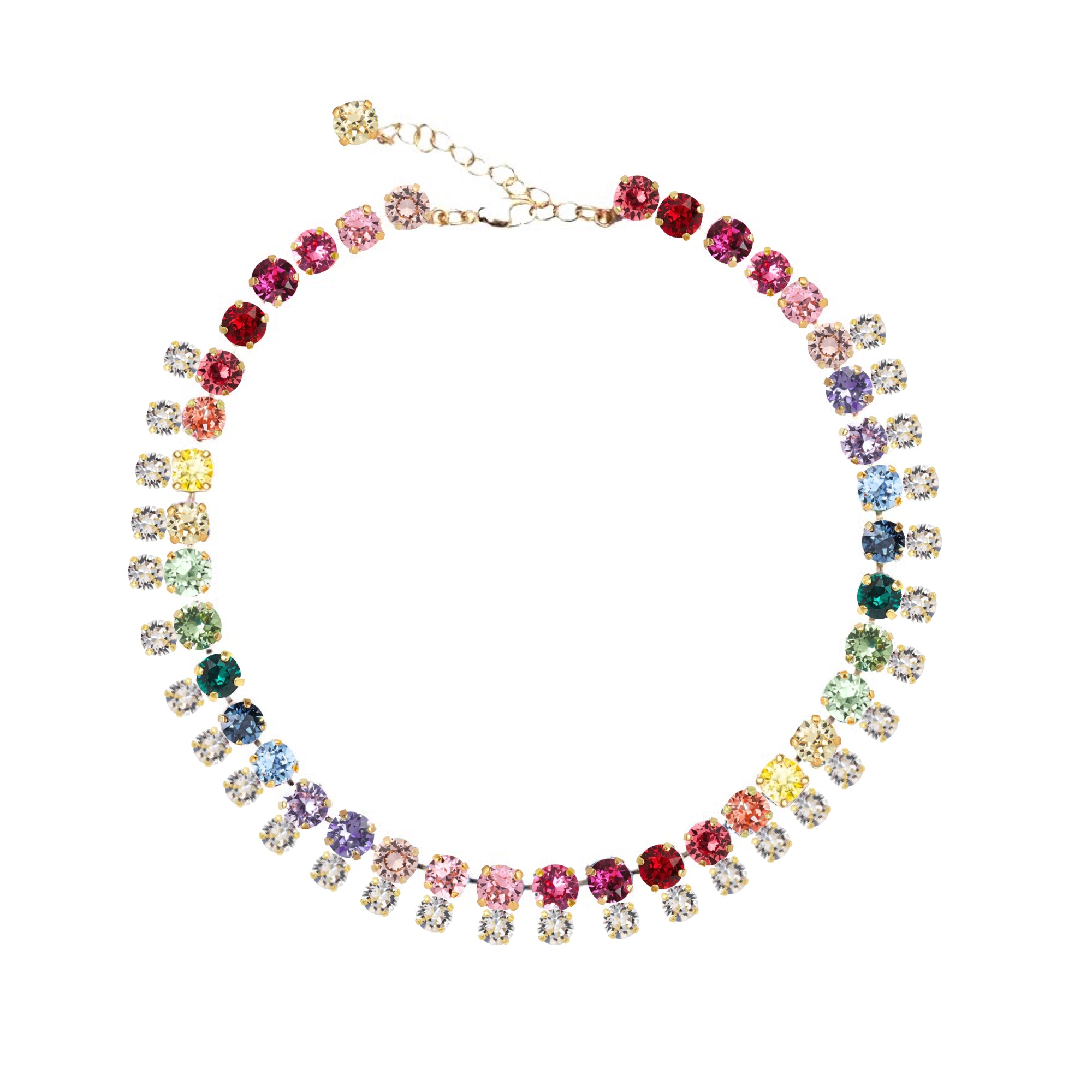 Collana d'argento con ematite multicolore, placcata oro 925