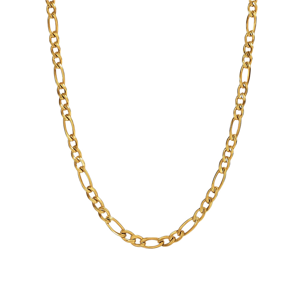 collana catena figaro dorata in argento 925
