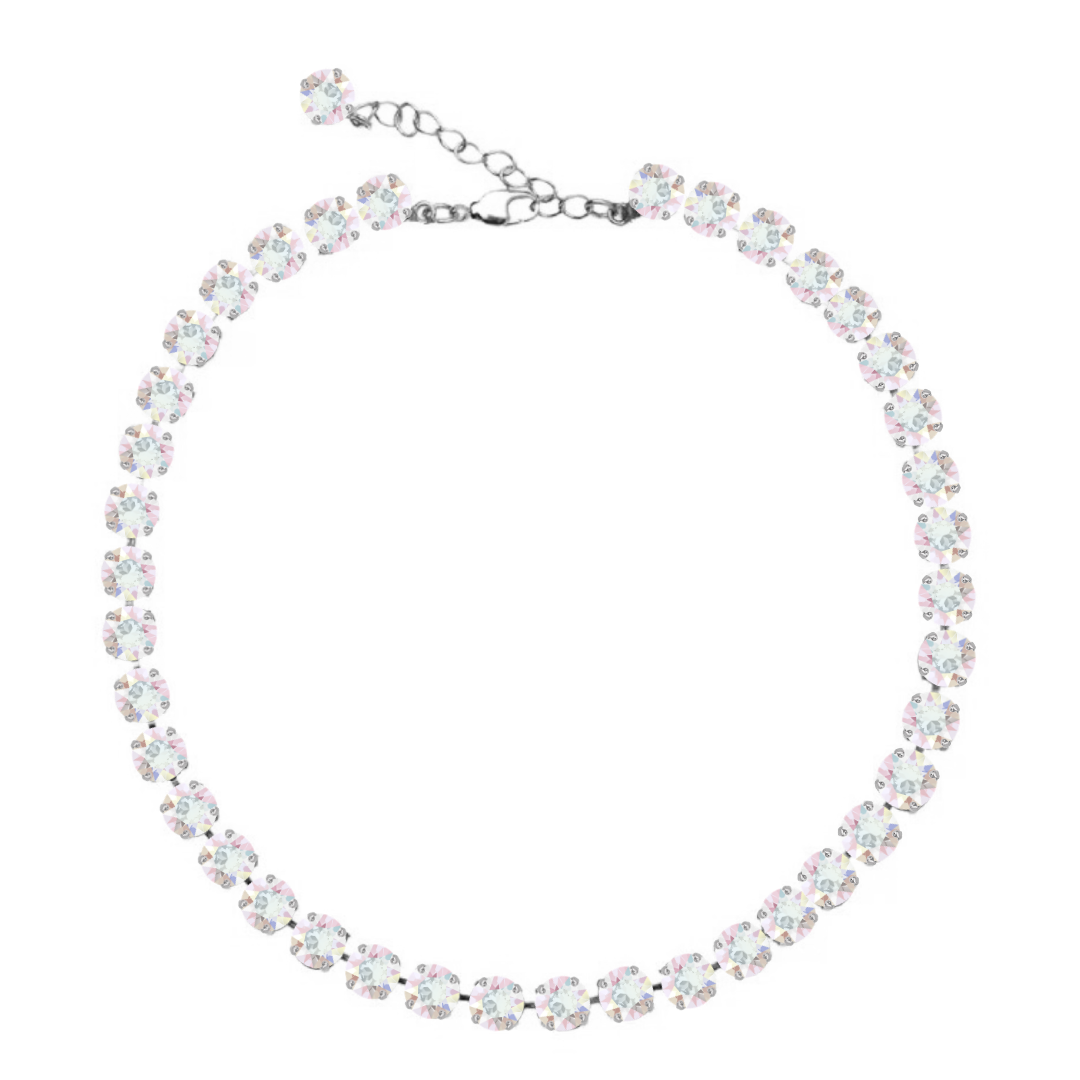 collana di cristalli argento dai mille riflessi luminosi