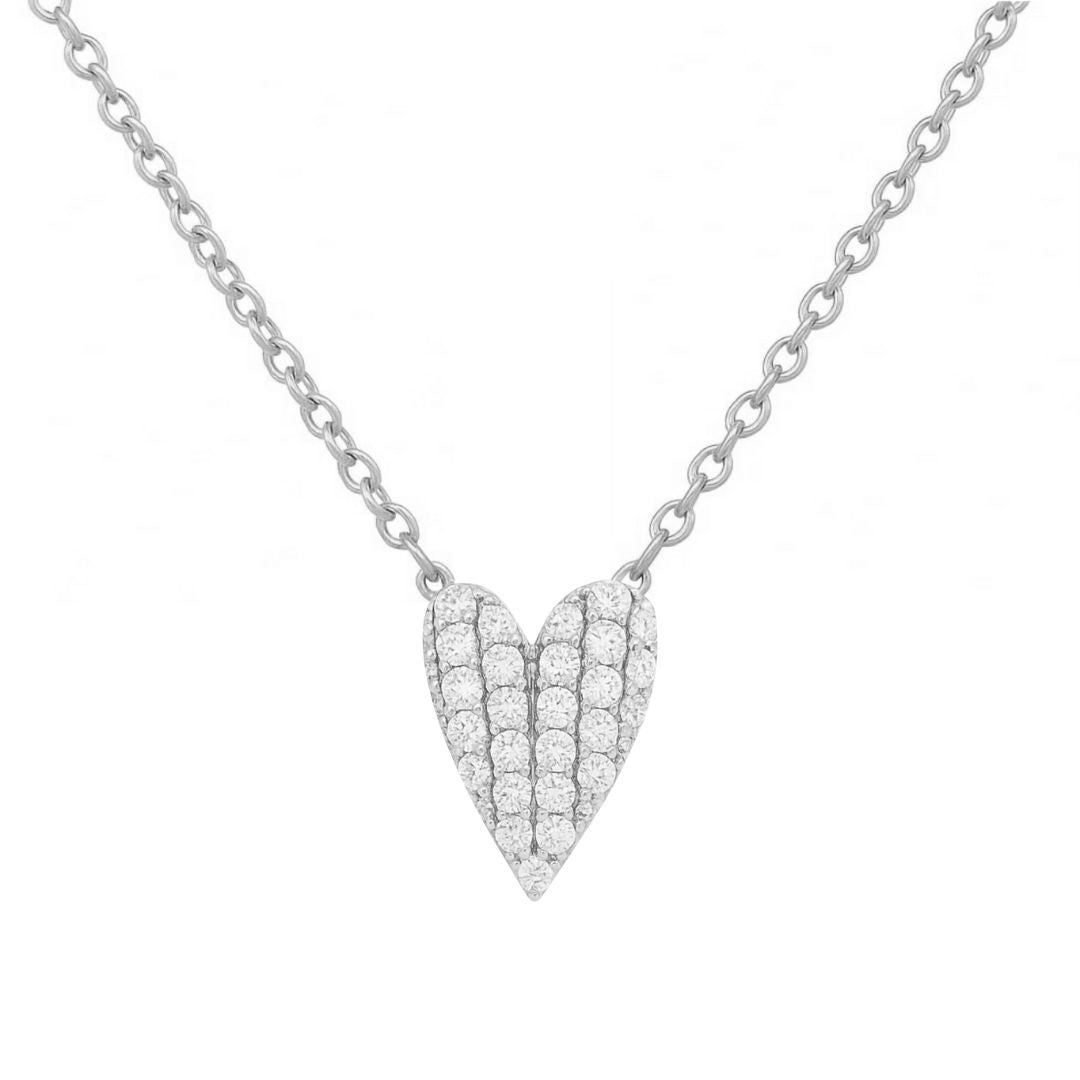 collana con cuore piccolo allungato in argento 925