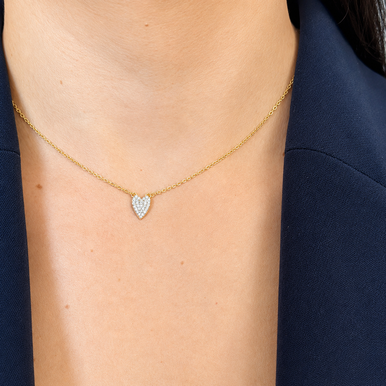 collana con ciondolo cuore piccolo in argento
