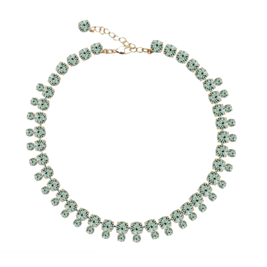 collana doppia in variante verde chiaro e dettagli oro