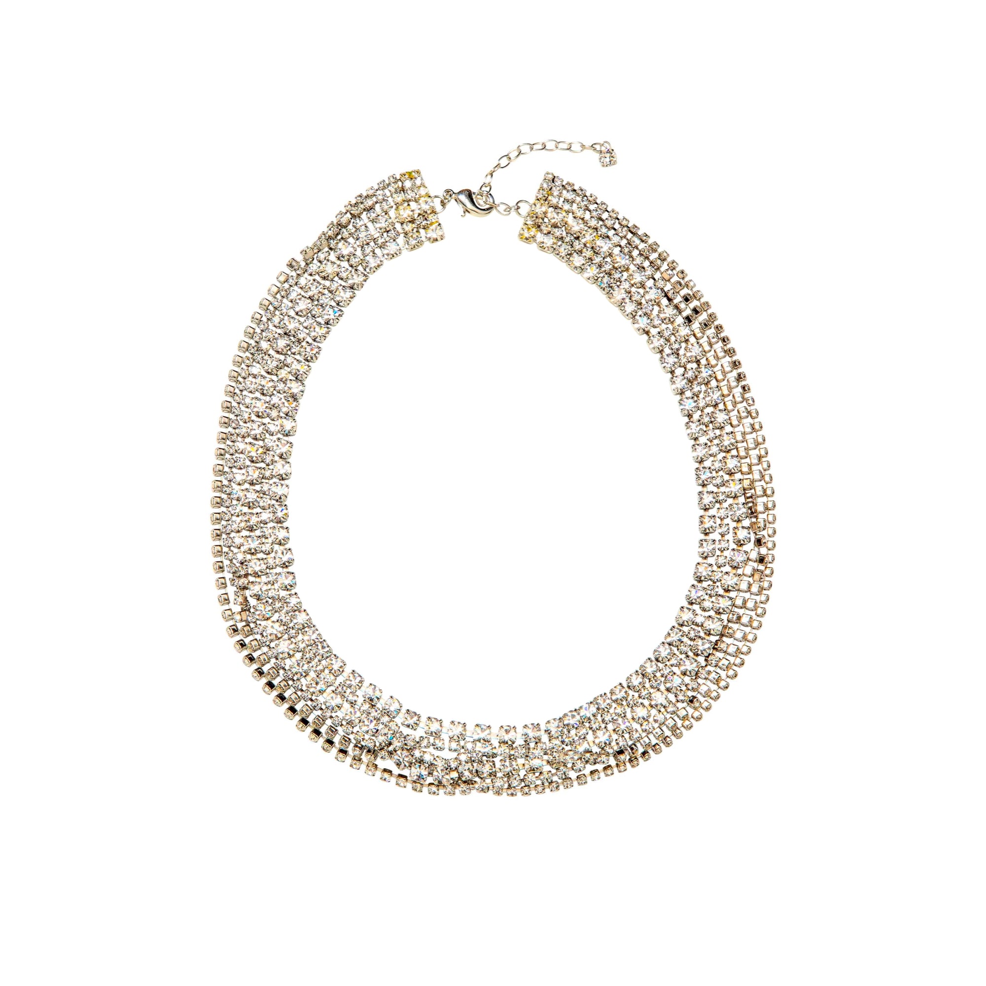 collana con varie file di swarovski luminosi da sposa