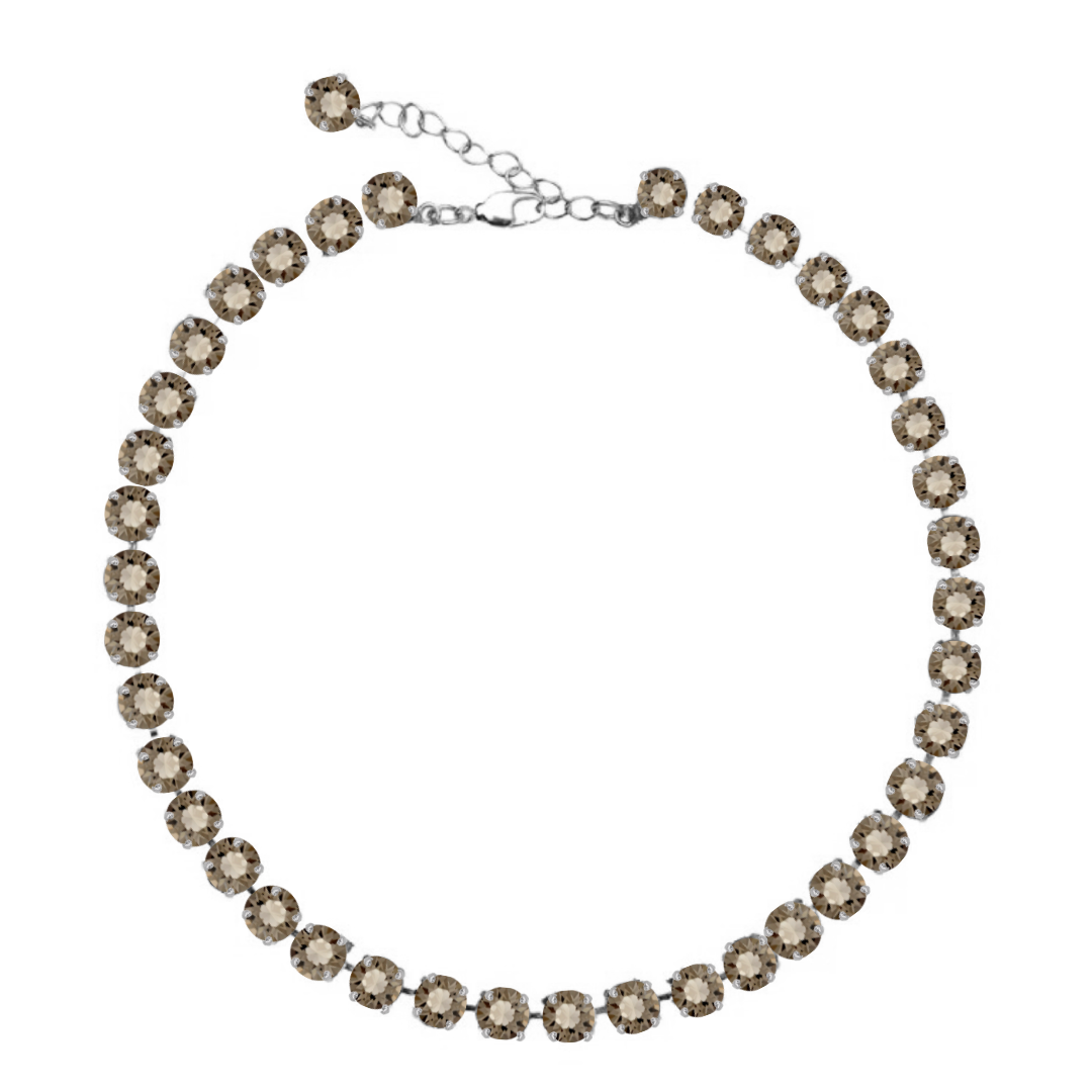 collana i tonalità grigia e argento 925