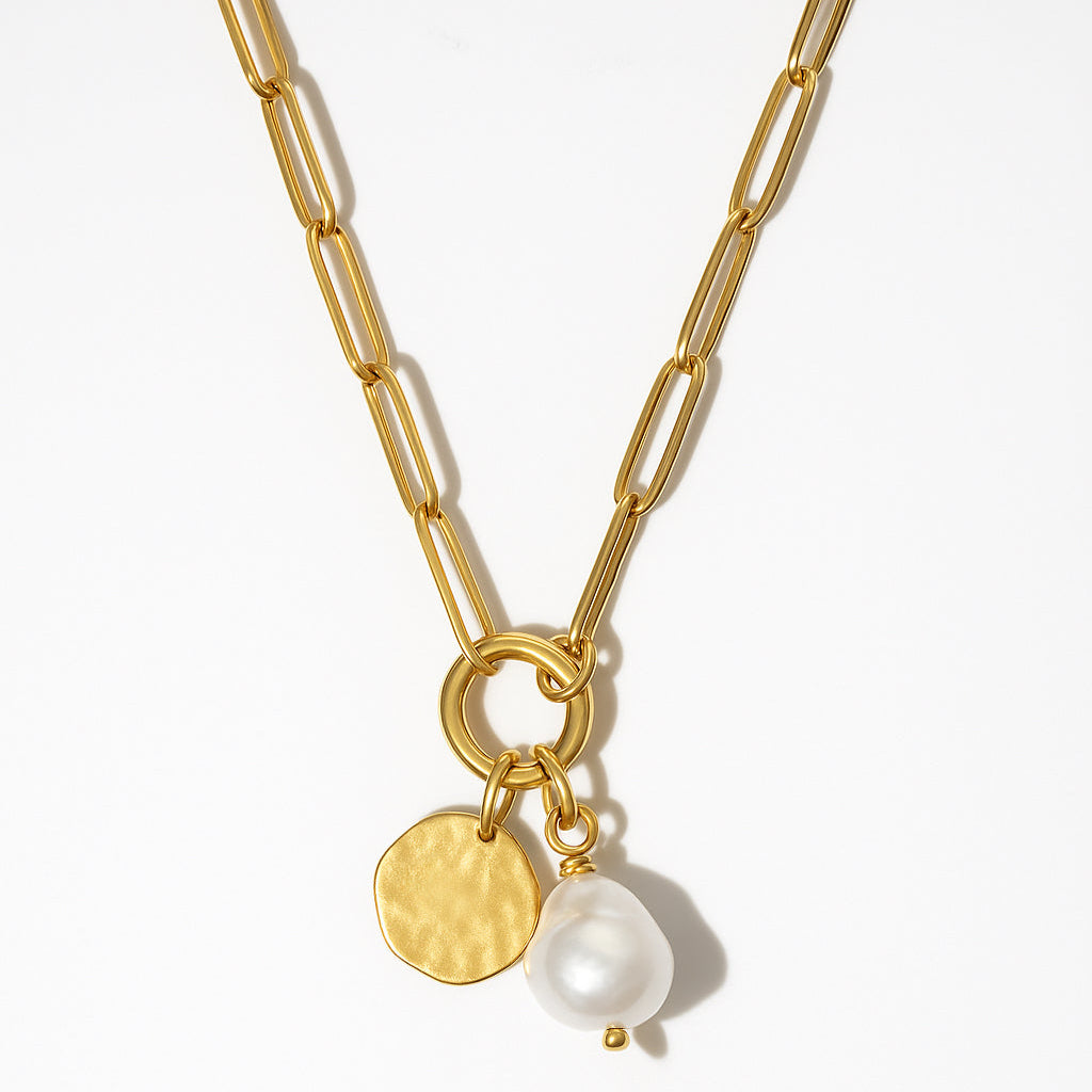 collana dorata con moschettone componibile dorata