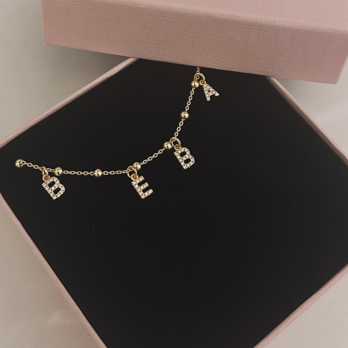 collana nome personalizzabile dorata in argento 925 e zirconi