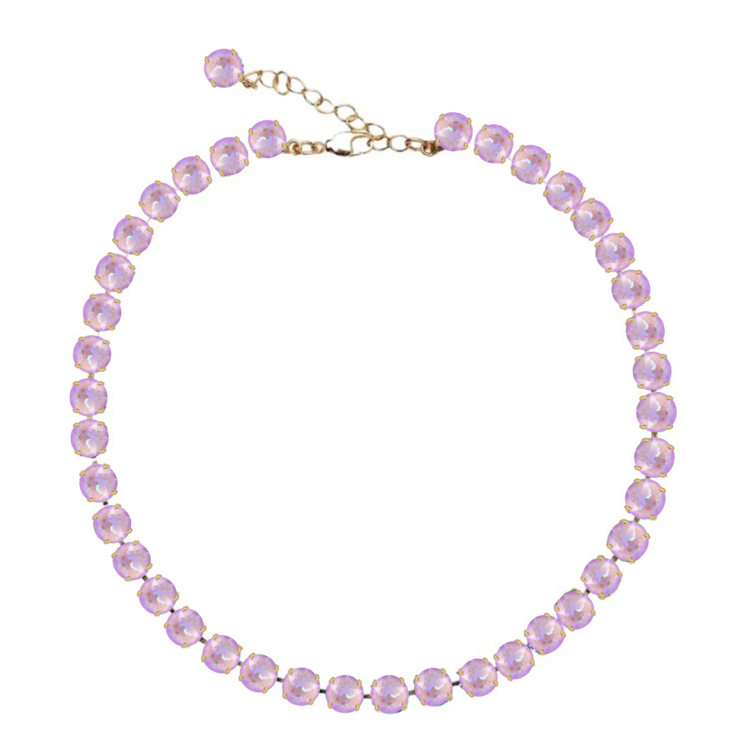 collana primavera in versione lilla e oro