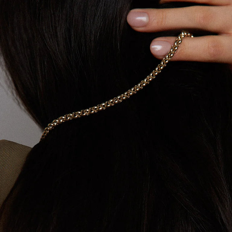 catenina maglia rolo dorata in argento 925