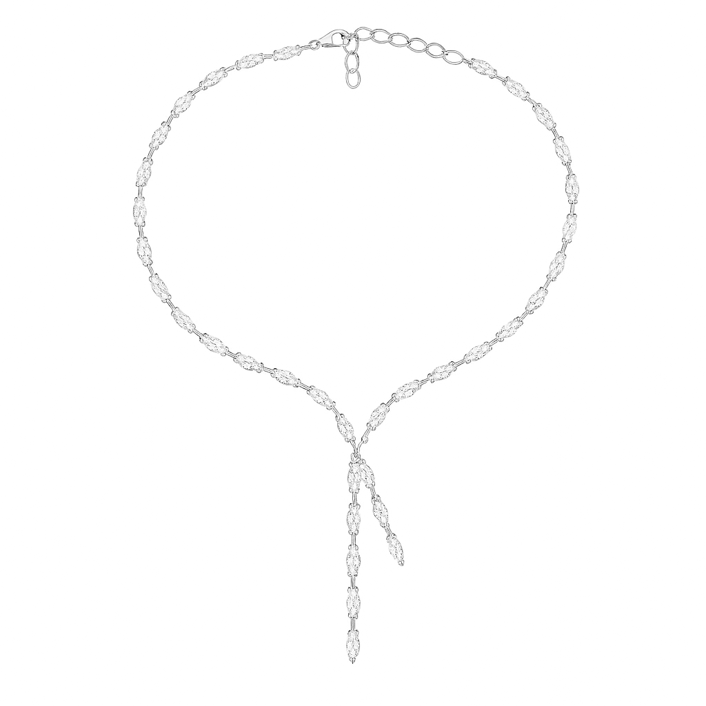 collana da sposa con swarovski ideale per scollo a cuore