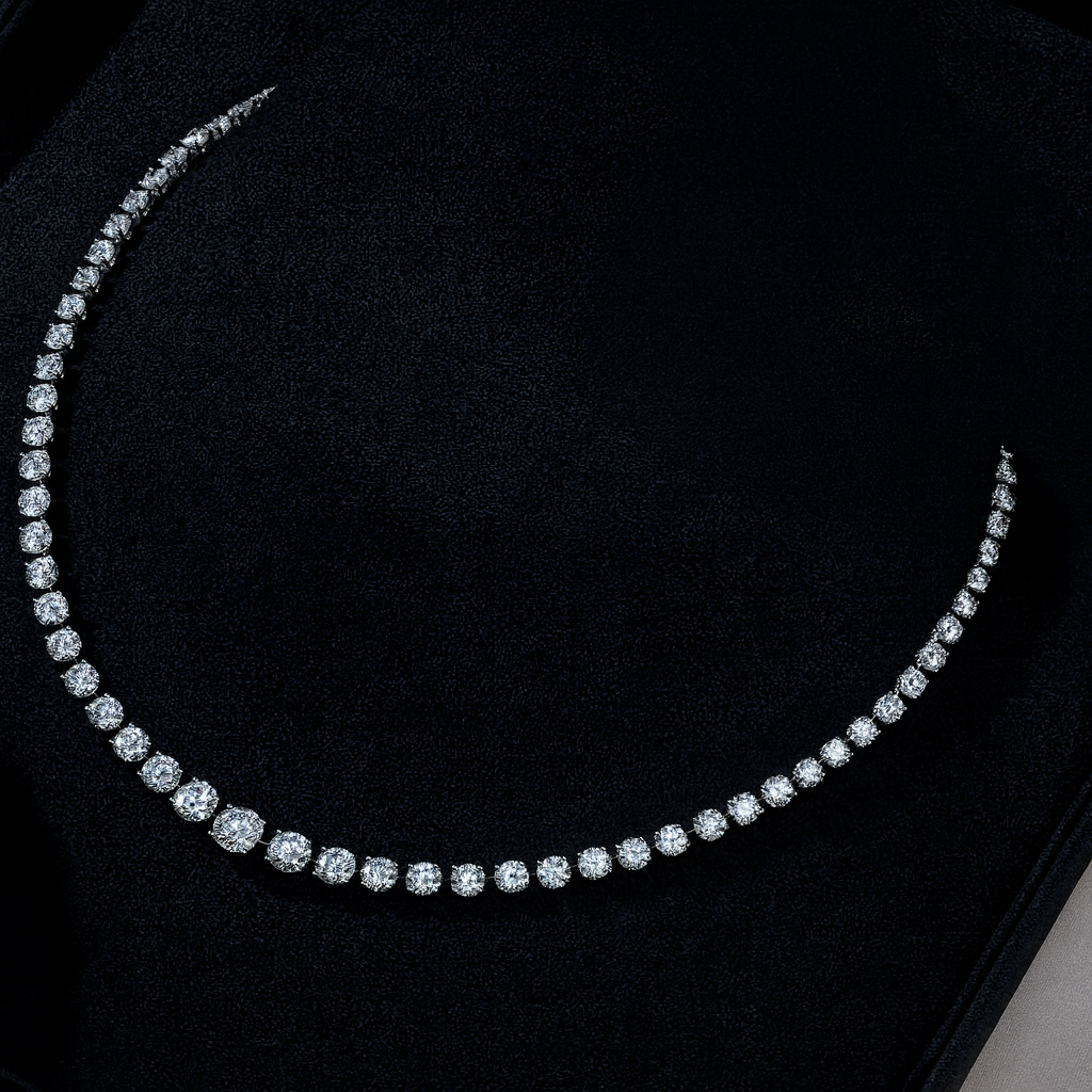 collana tennis diamanti nella sua scatola originale