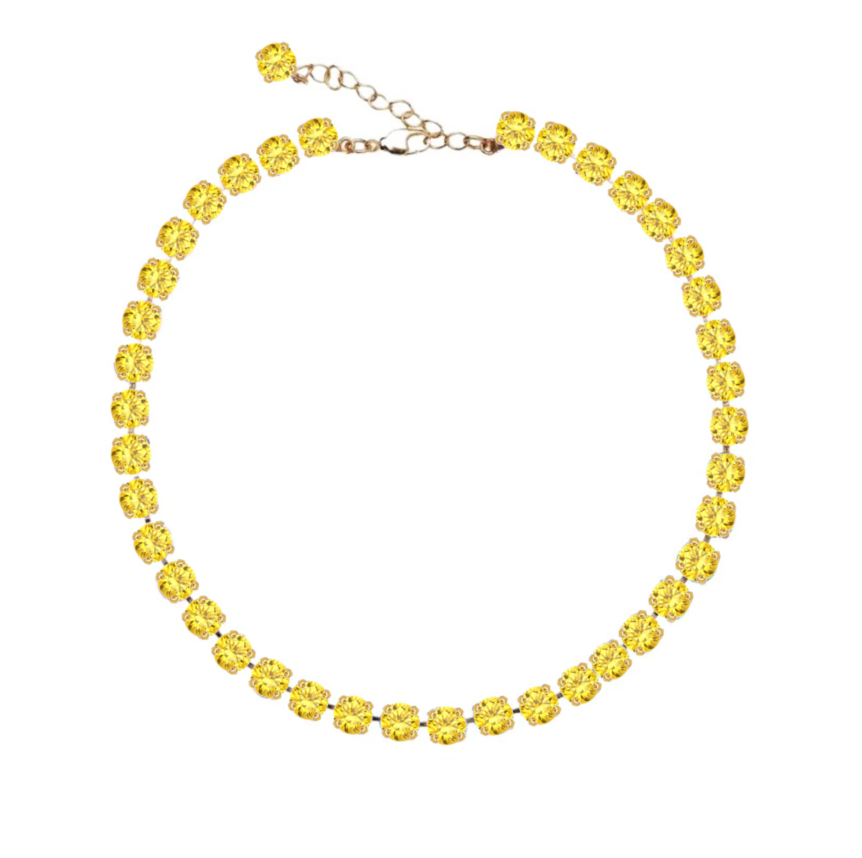 collana tennis gialla in argento 925
