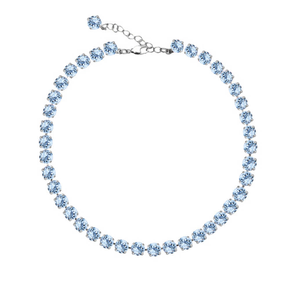 collana tennis in argento 925 con swarovski azzurri