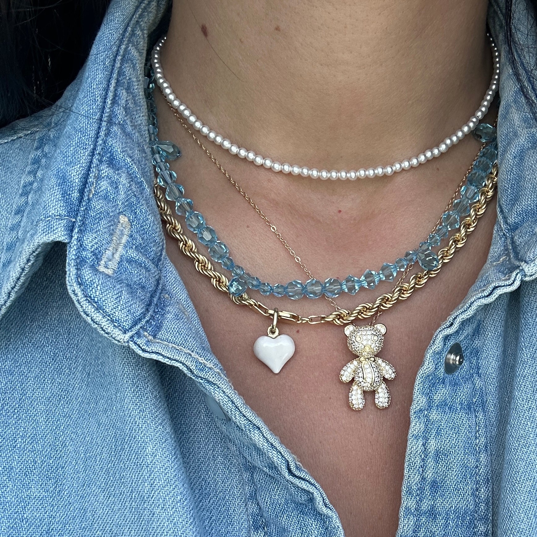 set di collane Mom to be nella versione blu