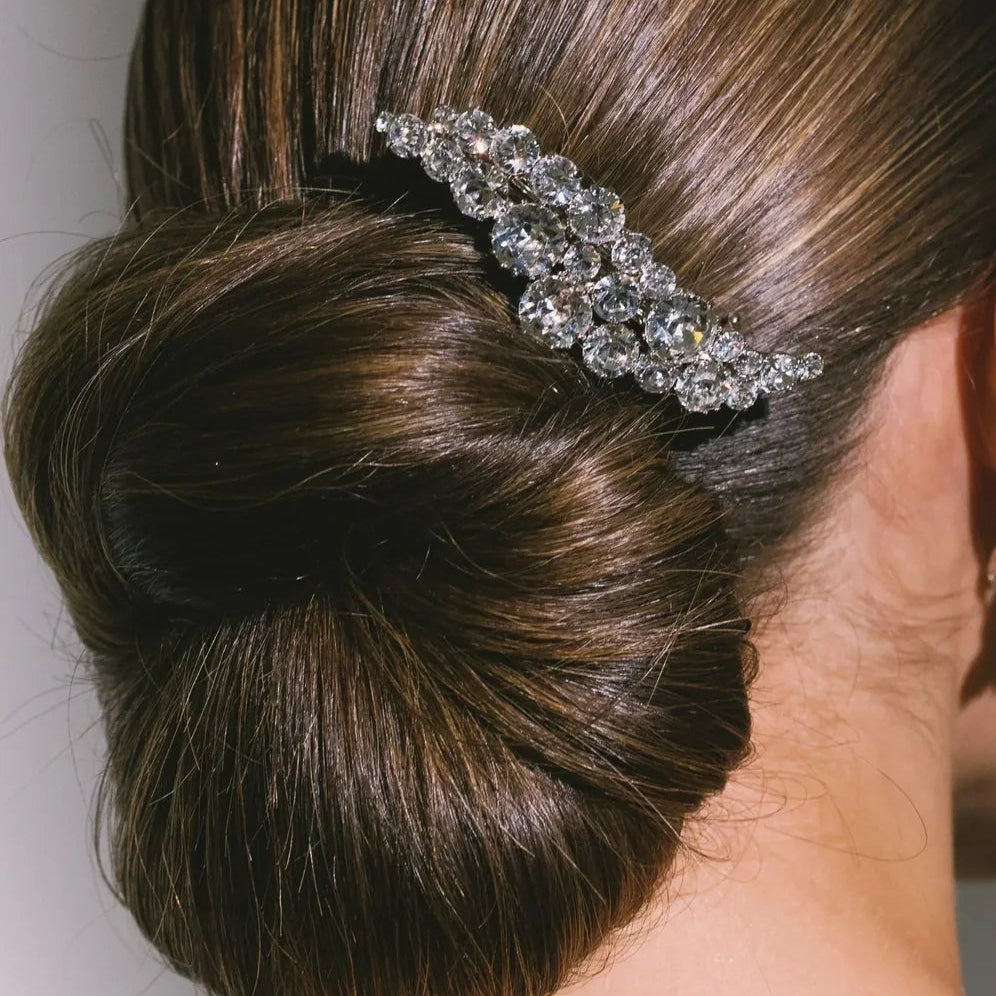 fermaglio per capelli in argento con brillanti