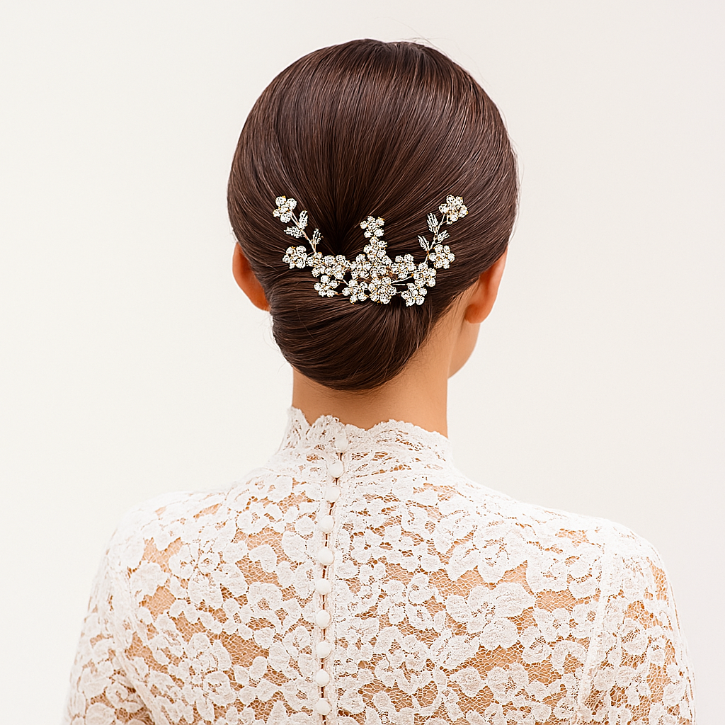 fermaglio sposa fiori per chignon